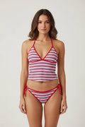 Striped V Neck Tankini