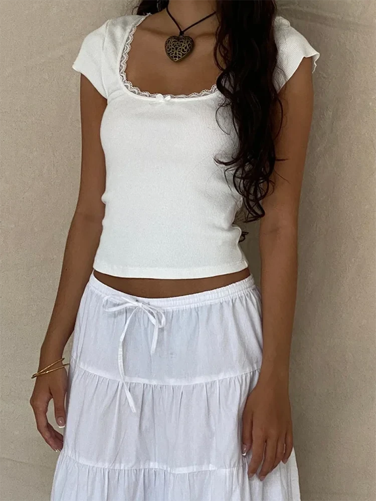Cottage Lace Trim Baby Tee