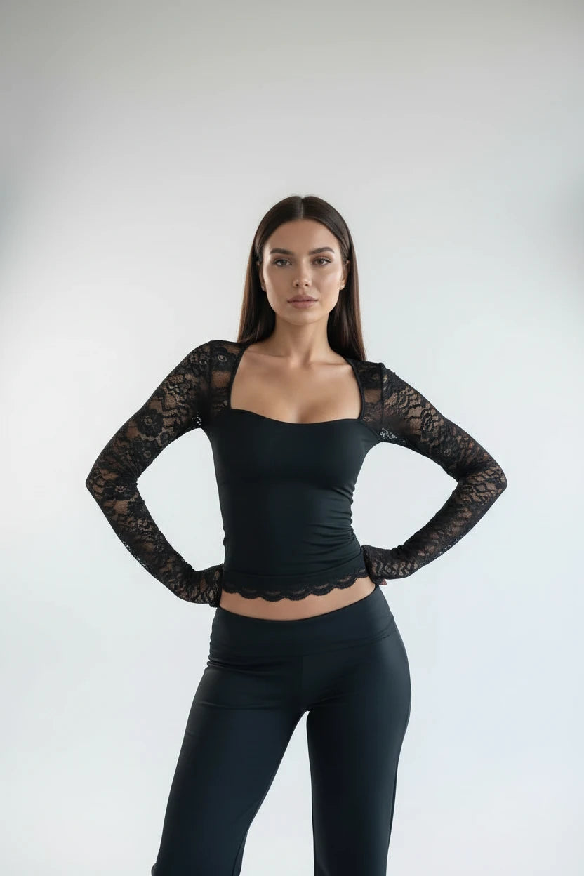 Patchwork Lace Crop Top