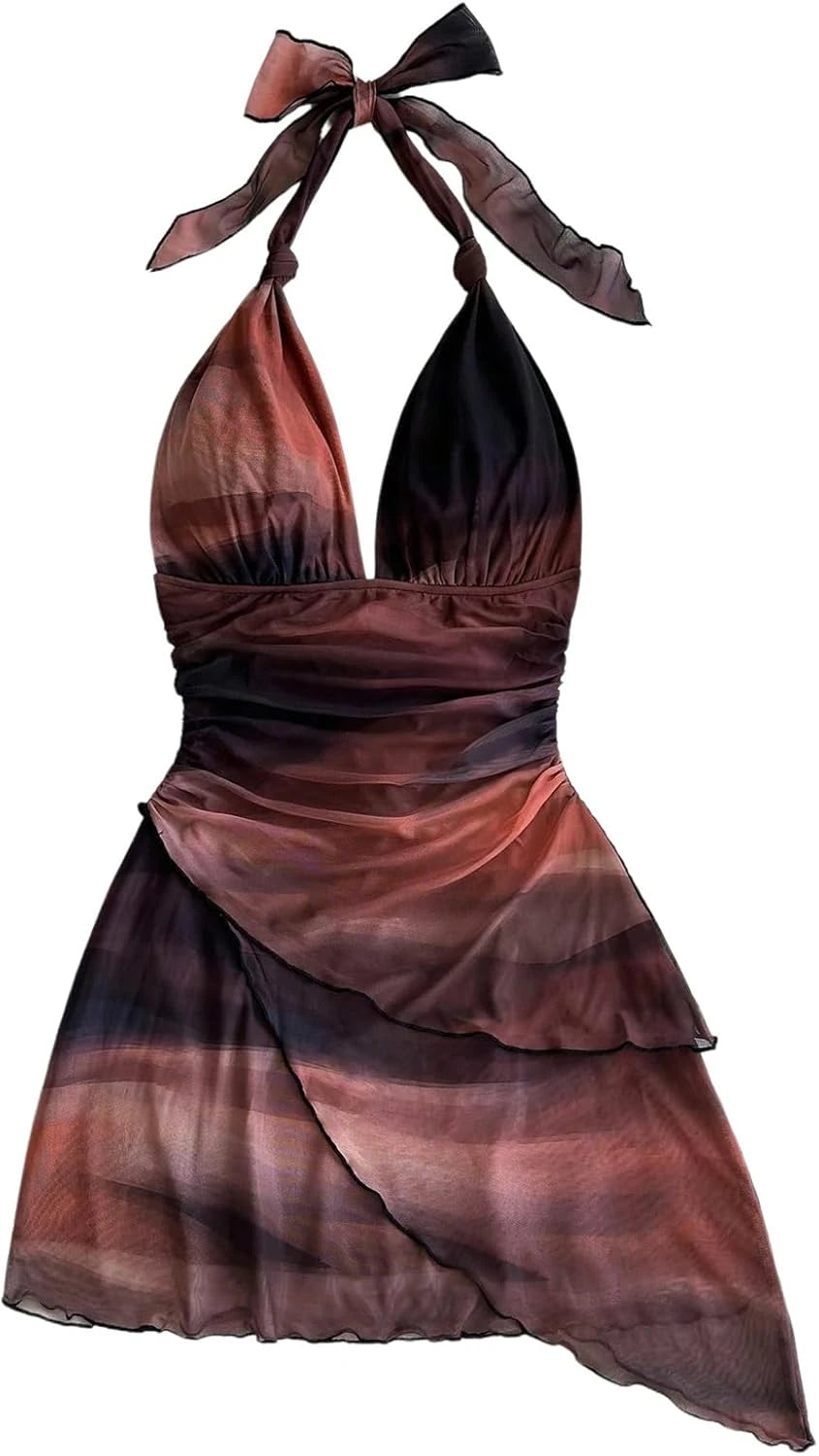 Y2K Mini Halter Dress