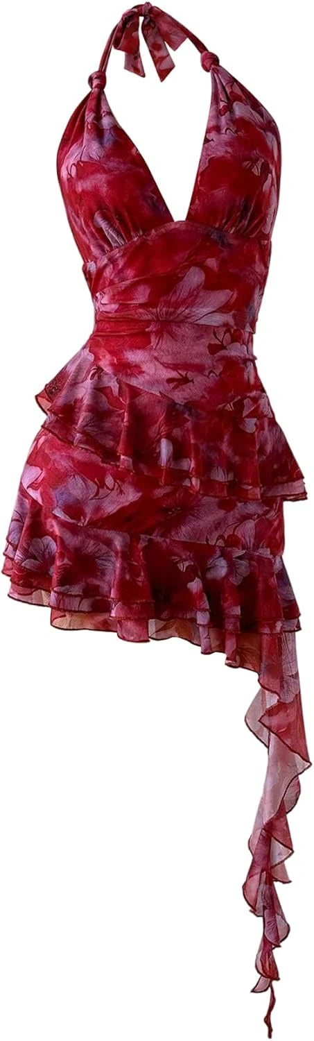 Floral Halter Mini Dress