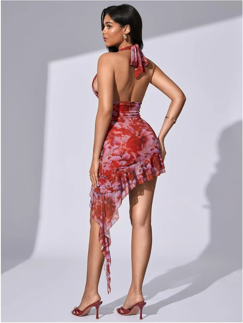 Floral Halter Mini Dress